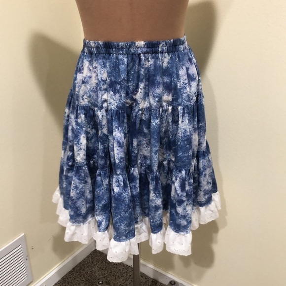 Vintage Skirt Size Small Blue White Tie Dye - Picture 4 of 7